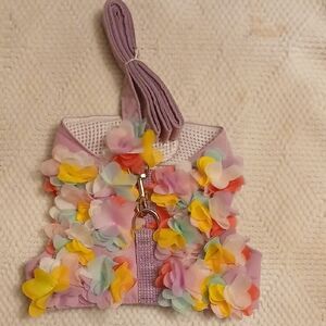 Floral Pet Harness with Leash - Multicolor